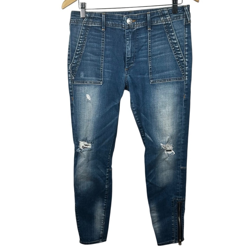 True Religion Halle Jeans Women’s 30 Distressed Skinny Denim Y2K Streetwear